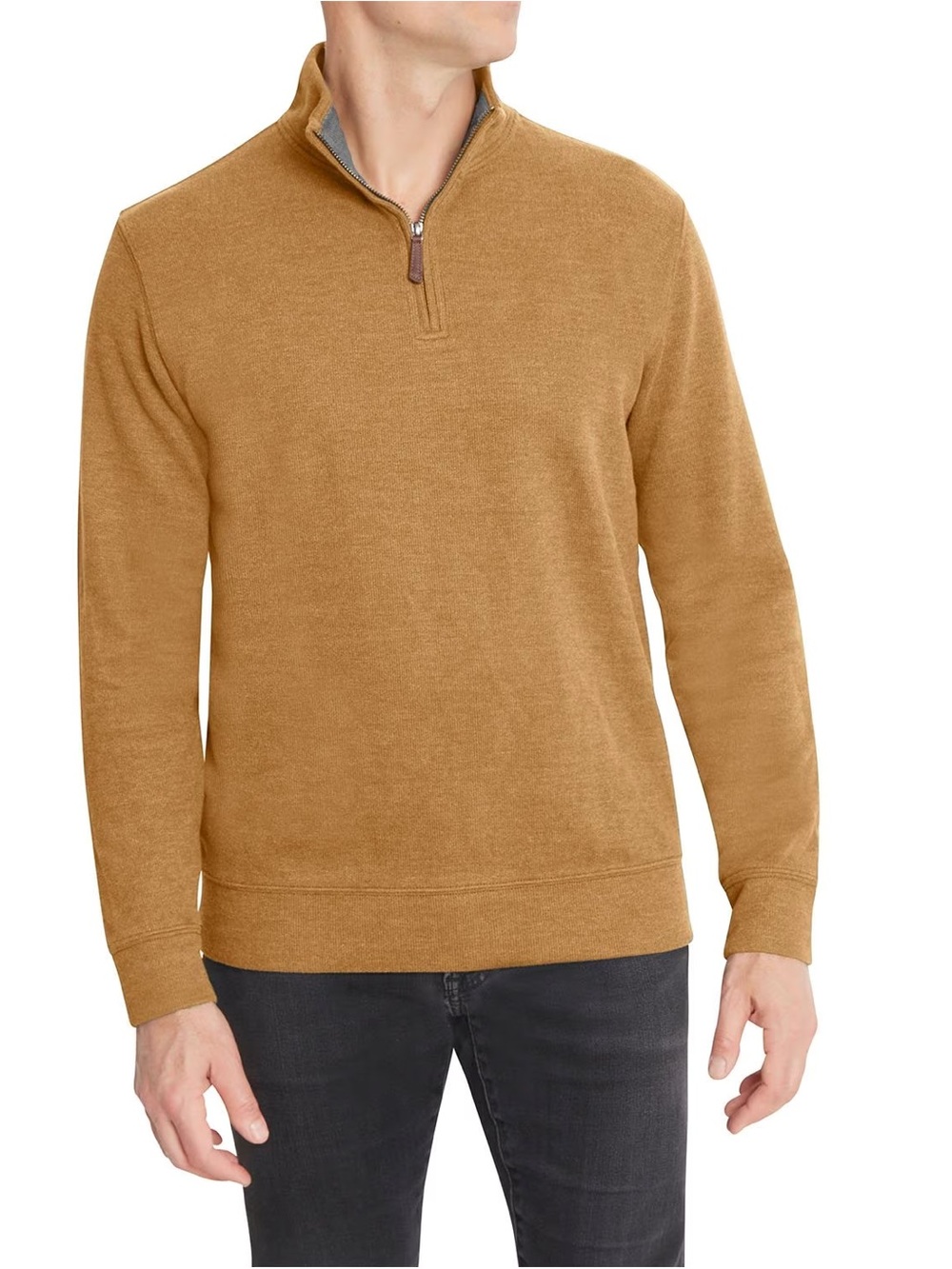 Lands' End Men's Quarter-Zip Sweater in Camel
